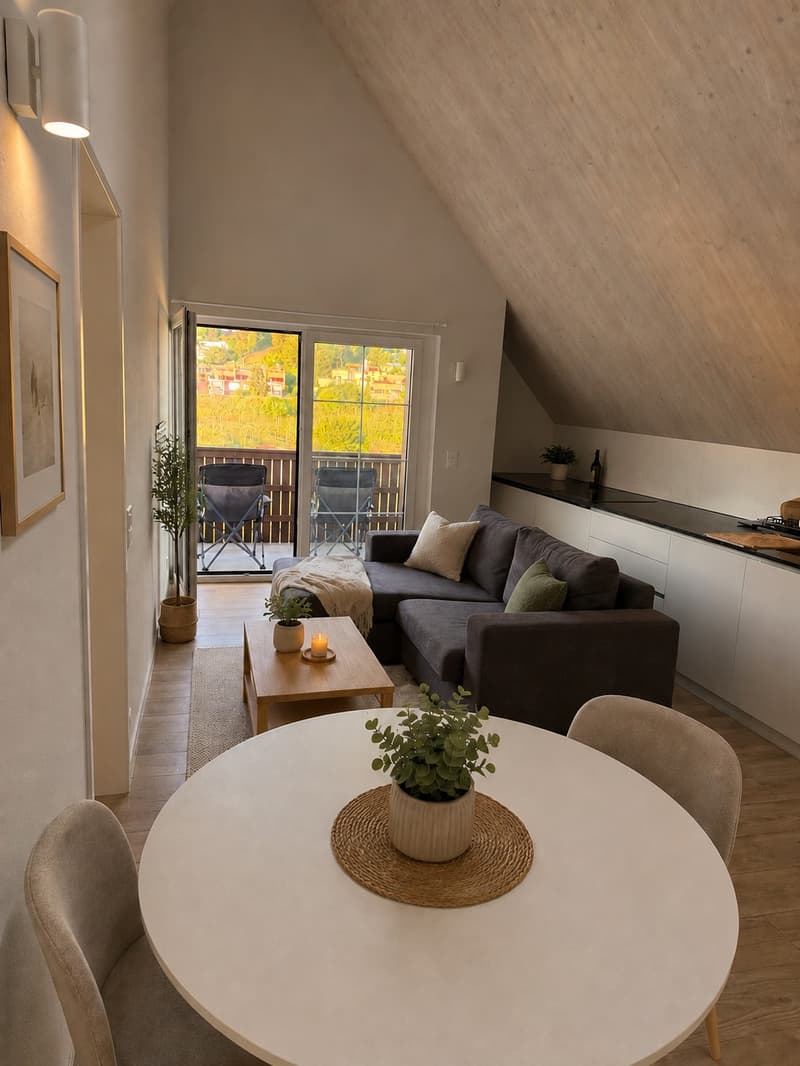 Appartement en mansarde lumineux avec grand balcon et équipements modernes (1)