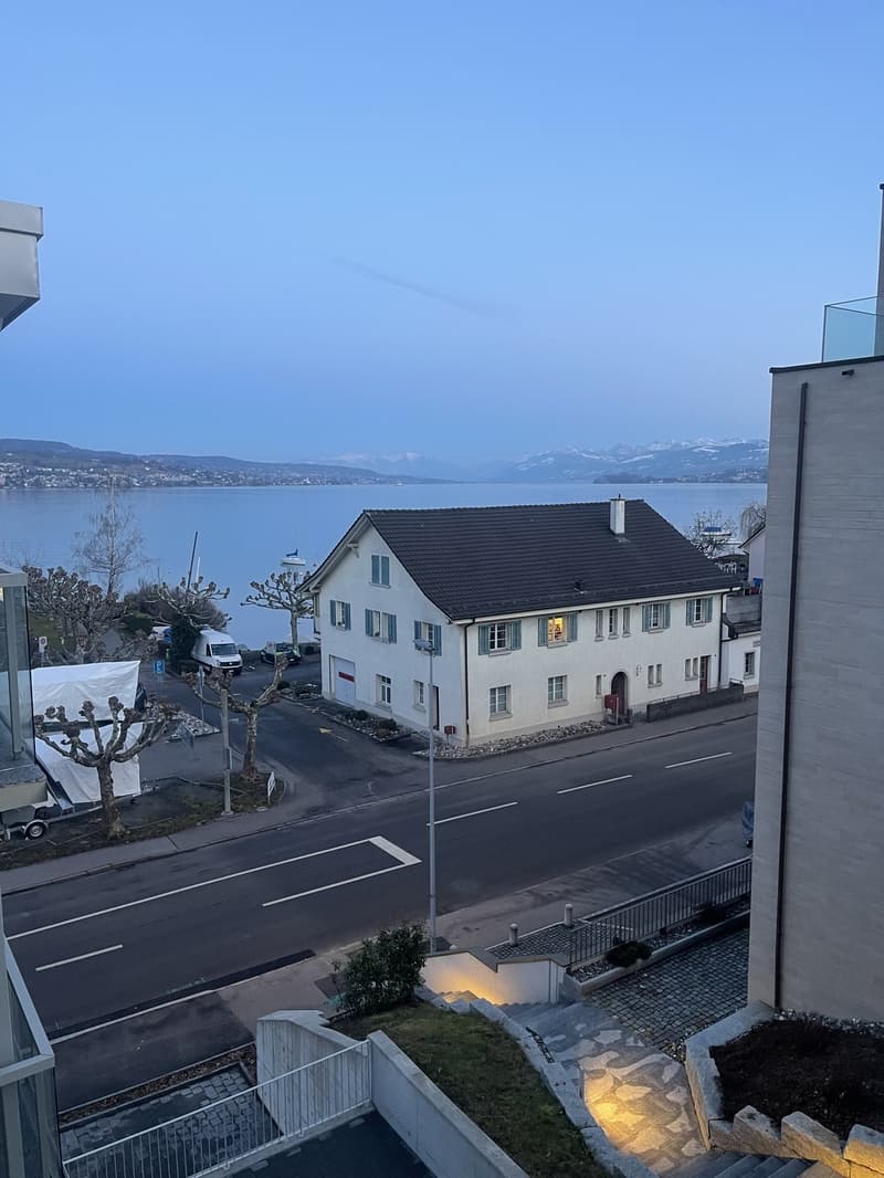 Modern studio with lake view, balcony, and top location just 5 minutes walk from Oberrieden train station (8)