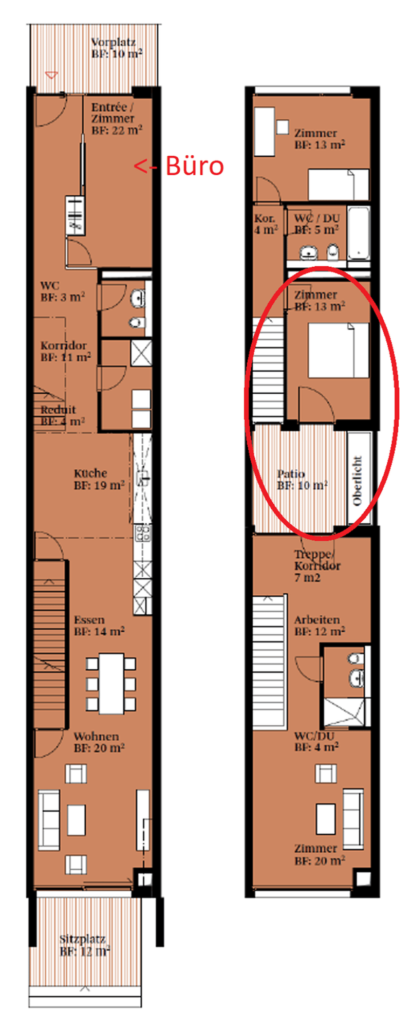 WG-Zimmer in zweistöckiger Parterrewohnung im Zwicky-Areal (10)
