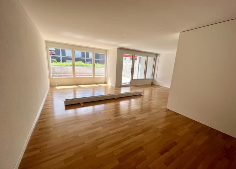 Recherche locataire immédiat / Appartement moderne au rez-de-chaussée de 4,5 pièces avec grande terrasse et balcon en centre-ville. (1)