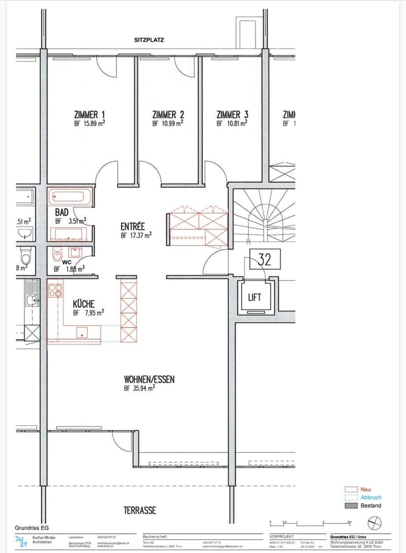 Recherche locataire immédiat / Appartement moderne au rez-de-chaussée de 4,5 pièces avec grande terrasse et balcon en centre-ville. (2)
