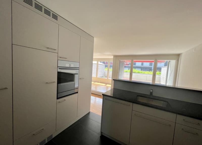 Recherche locataire immédiat / Appartement moderne au rez-de-chaussée de 4,5 pièces avec grande terrasse et balcon en centre-ville. (9)