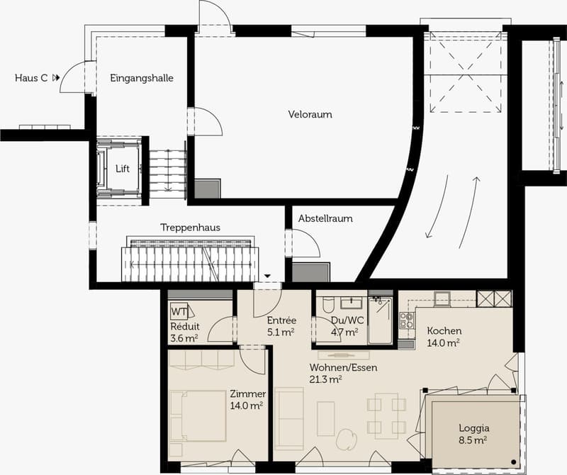 (Sublet) Bright and Modern 2.5 Room Apartment with Cozy living space - 1 month (6)