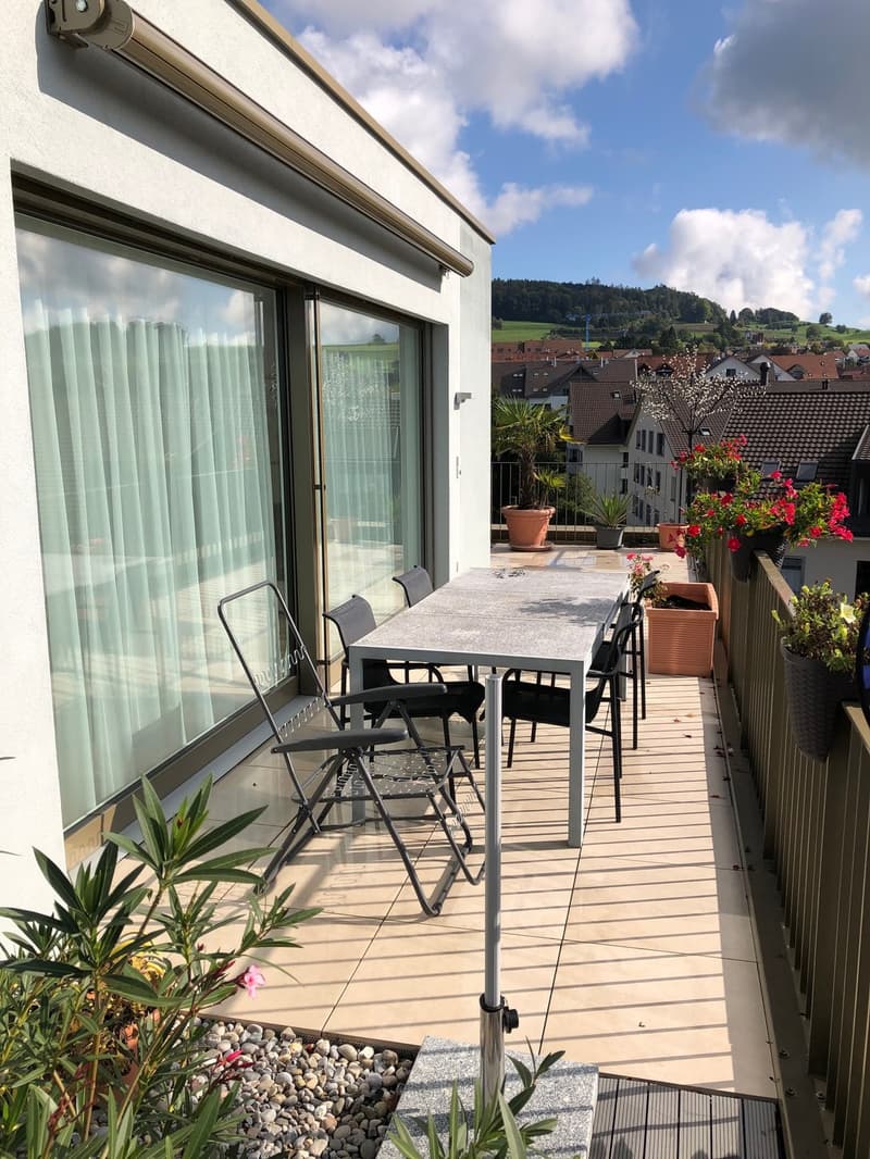 Modern attic apartment with 60m2 terrace and beautiful mountain view (4)