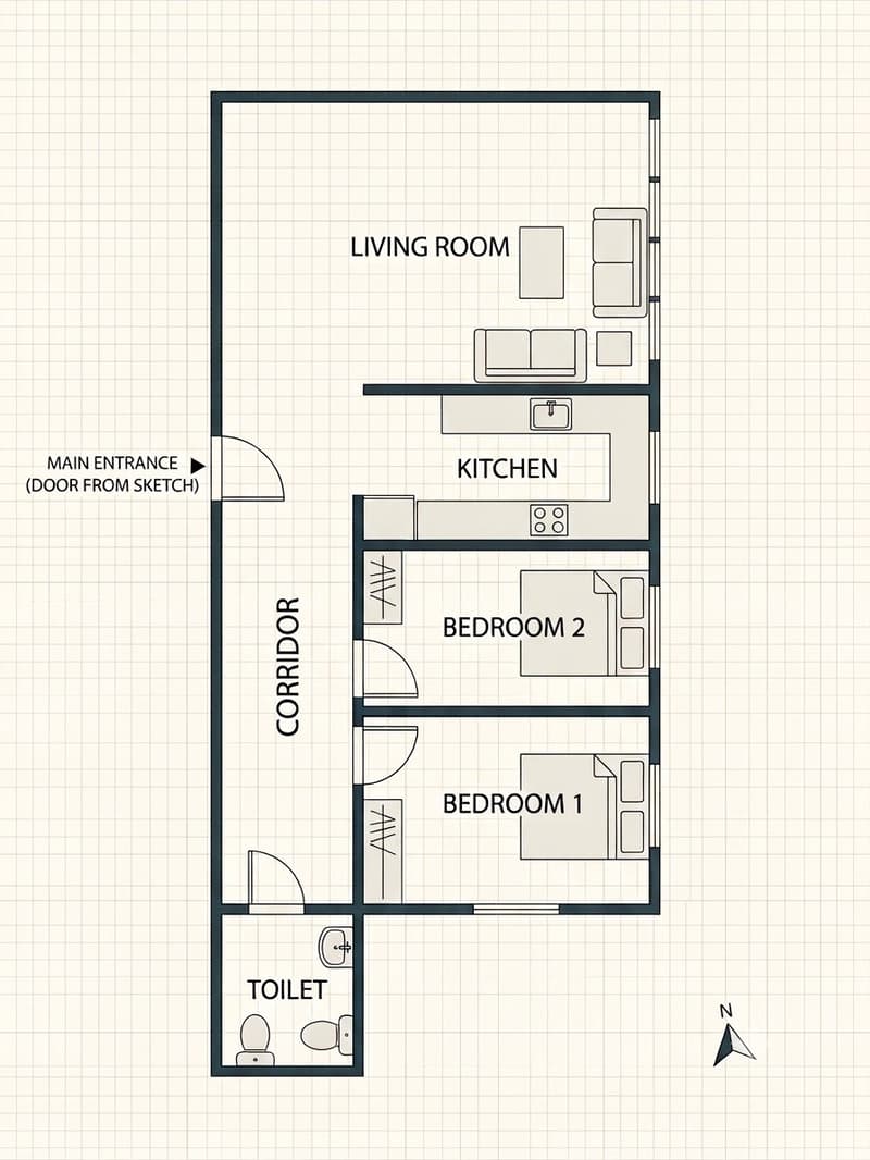 For Rent Bright 3 Room Apartment in the Heart of Vevey, Steps from Lake Geneva (3)