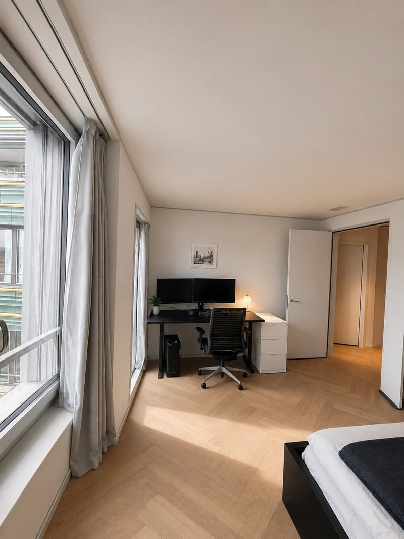 Premium furnished room in 128m² designer flat in-unit laundry, 2 bathrooms, balcony view, underfloor heating (2)