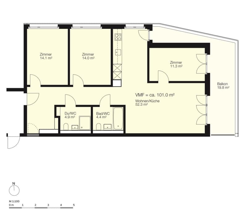 Room in a shared apartment in Schlieren for rent (2)