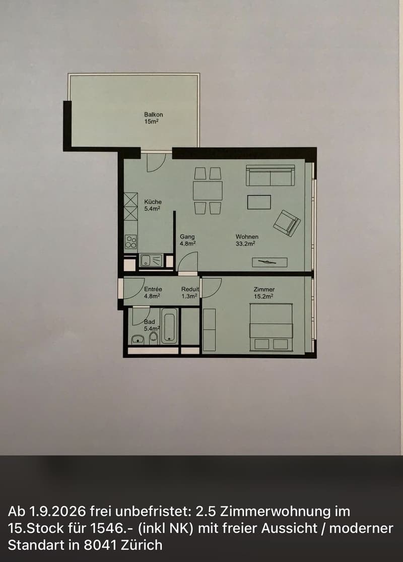 2.5 room apartment with open view (7)