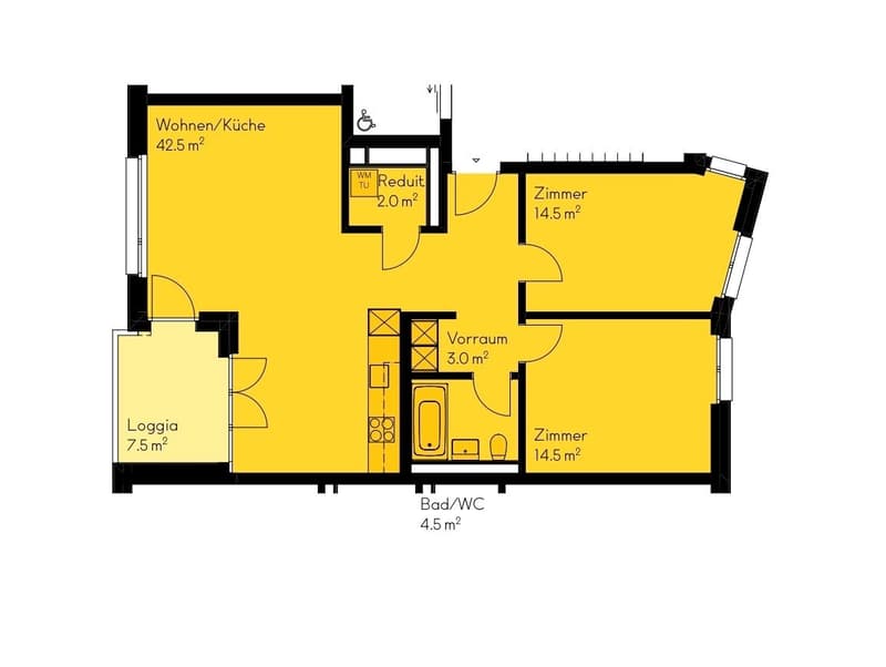 3.5-room apartment furnished, 83 m², Zürich-Stettbach 3 months sublet, top public transport connection (7)