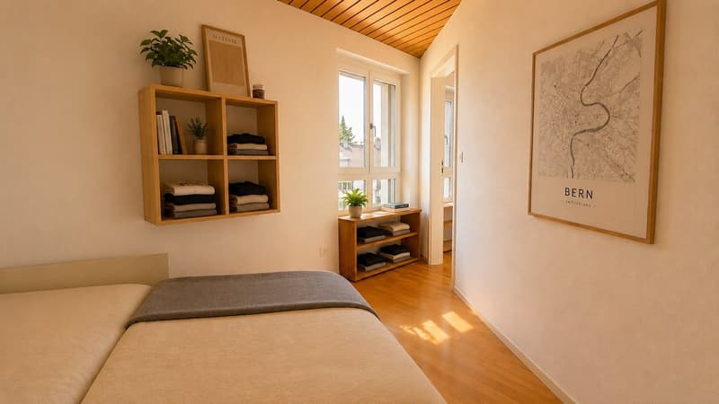 Sunny, freshly renovated and furnished living studio in Liebefeld, just 10 minutes from the center of Bern (5)