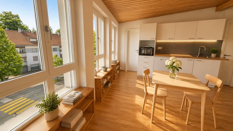 Sunny, freshly renovated and furnished living studio in Liebefeld, just 10 minutes from the center of Bern (3)