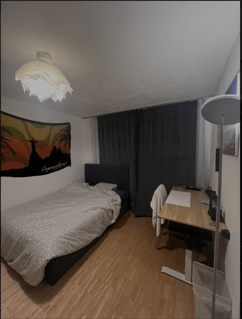 Appartement partagé pour débutants professionnels : central (10 min gare principale, 4 min Oerlikon + 5 min aéroport), chambre meublée neuve dans un immeuble neuf (6)
