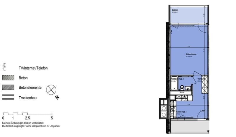 Appartement spacieux de 1,5 pièces avec grand balcon (6)
