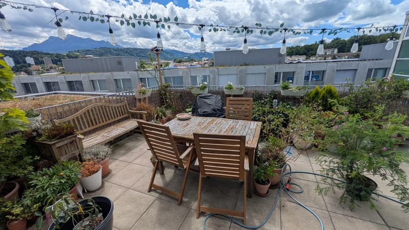 (October limited) Stylish 4.5-room apartment (124m²) with huge Pilatus terrace in Lucerne North (3)