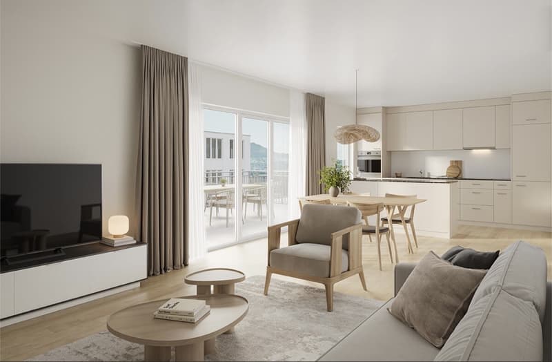 Appartamento di 4,5 locali nuovo (118 m²) con vista montagna da sogno & ampio balcone - Subaffittuario (1)