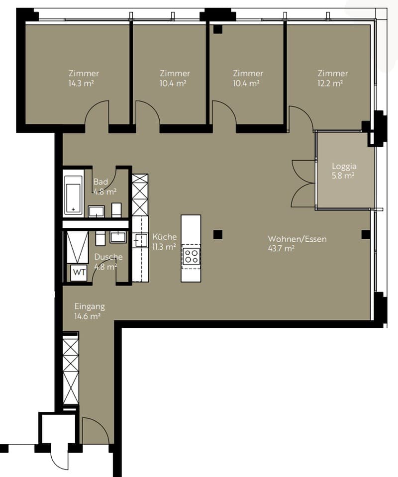 2 Zimmer in 4er-WG in Kriens (LU) Erstbezug, ab 16.08.2026 (4)