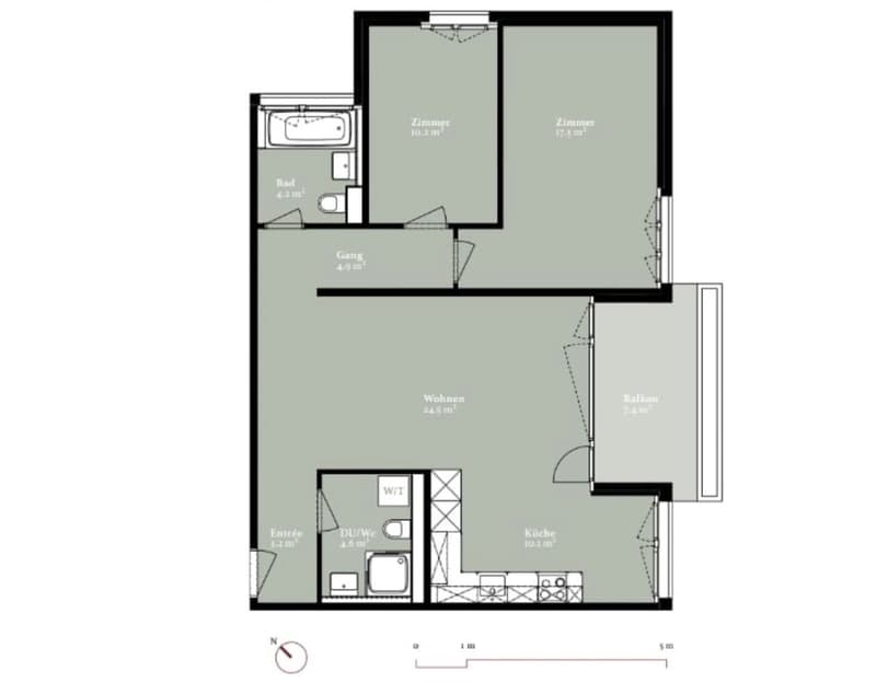 Directly at Bahnhof Oerlikon | 2 bathrooms | private washer/dryer | 3.5 rooms (2)