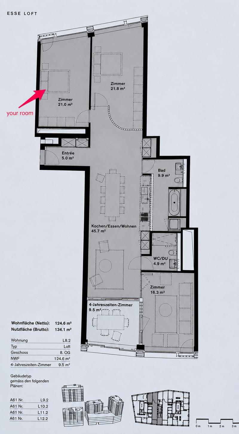 Room in a social shared apartment at Europaallee, Zurich (6)