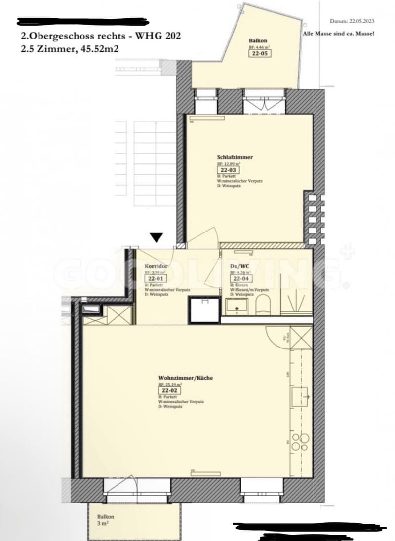 Helle, moderne 2.5-Zimmer-Wohnung mit zwei Balkonen Nähe Schmiede Wiedikon (6)