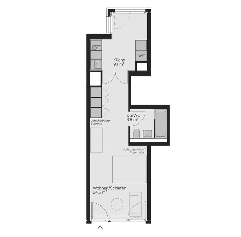 zentrale Miniloft (38m2) im Kreis 3 für 6-8 Monate (2)