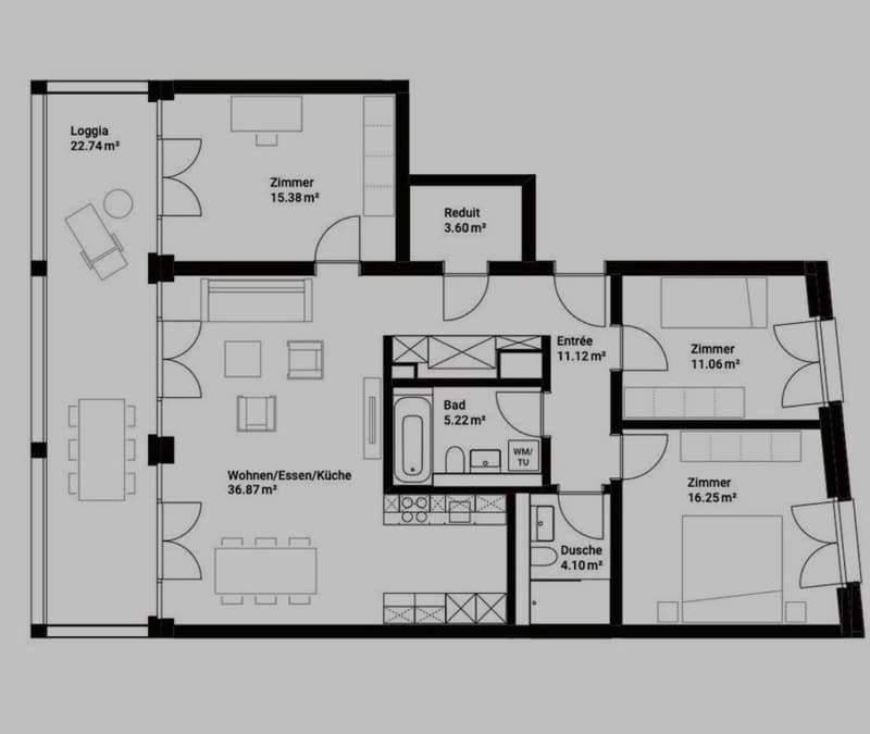 Möblierte 4.5-Zimmer-Wohnung in Bülach (20min von Zürich HB) (8)