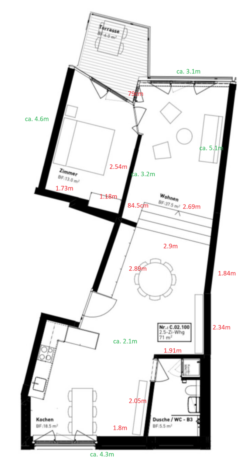 Grosse, moderne 2.5er mit Kühlung (11)