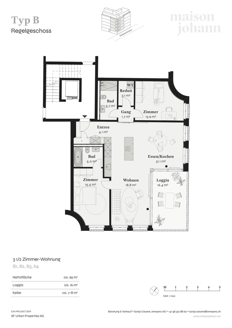 Modern 3.5-Room Apartment at Sankt Johanns-Platz (11)