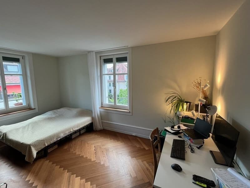 Zentrale, ruhige und lichtdurchflutete 3.5-Zimmer Altbauwohnung (möbliert) mit Homeoffice und Balkon, Oktober bis Dezember 2026 (2)