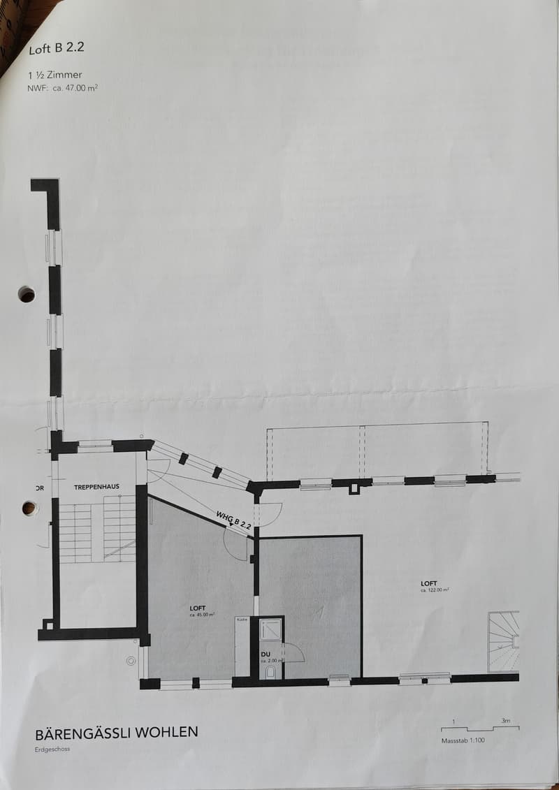 Charmante 1.5-Zimmer-Loftwohnung (47 m²) mit 3 m hohen Decken  zentrale Lage in Wohlen AG (6)
