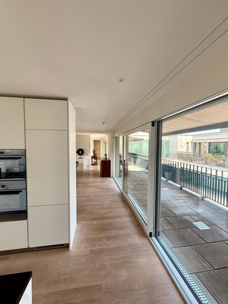 Hochwertig möbliertes 3.5-Zimmer-Penthouse mit zwei Terrassen im Kreis 5 (7)