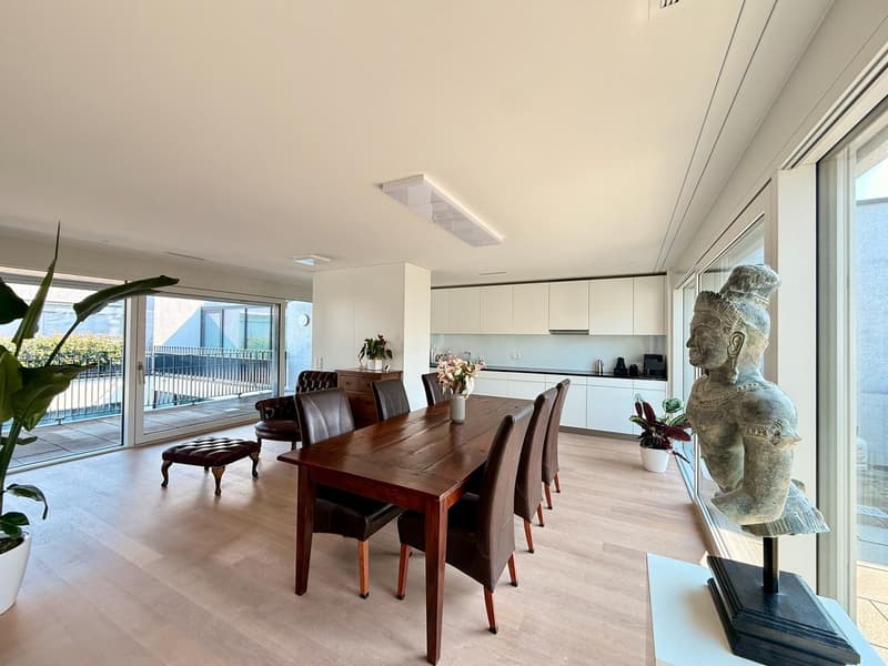 Hochwertig möbliertes 3.5-Zimmer-Penthouse mit zwei Terrassen im Kreis 5 (1)