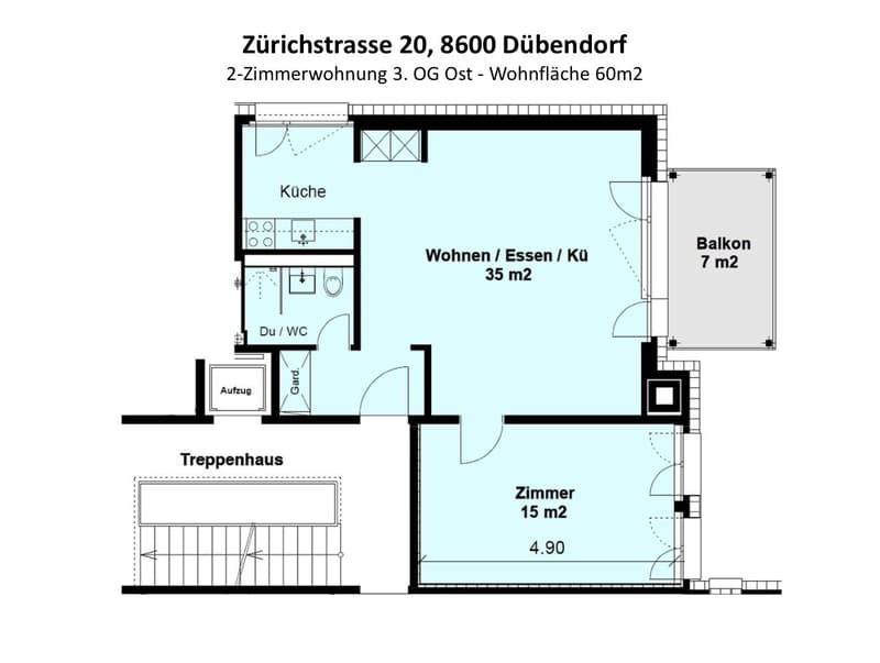2-Zimmer-Wohnung, zentral gelegen und gut angebunden in Dübendorf (8)