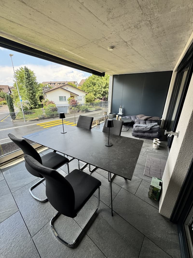 Moderne 2.5-Zimmer-Wohnung mit grossem gedecktem Sitzplatz in Wangen SZ (1)