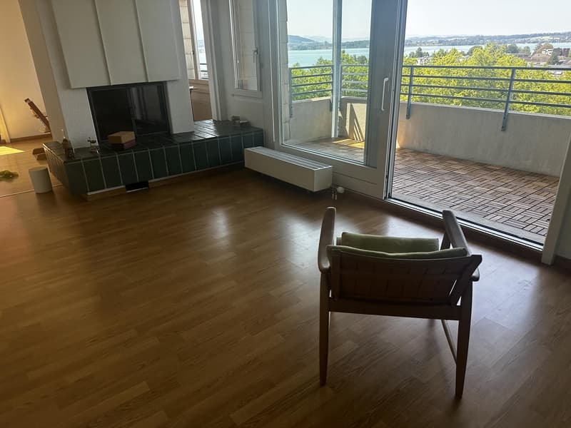 Zimmer: grosse zentrale ruhige Attikawohnung mit Seeblick und eigenem Bad (2)