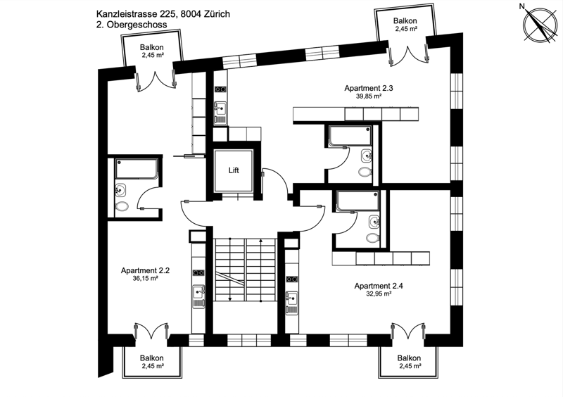 Helle 1-Zimmer-Wohnung mit 2 Balkonen & eigener Waschmaschine im Kreis 4 (per 1. Oktober) (10)