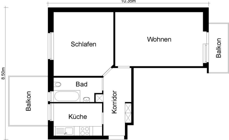 Schöne 2-Zimmerwohnung an bester Lage (Kreis 3) (7)