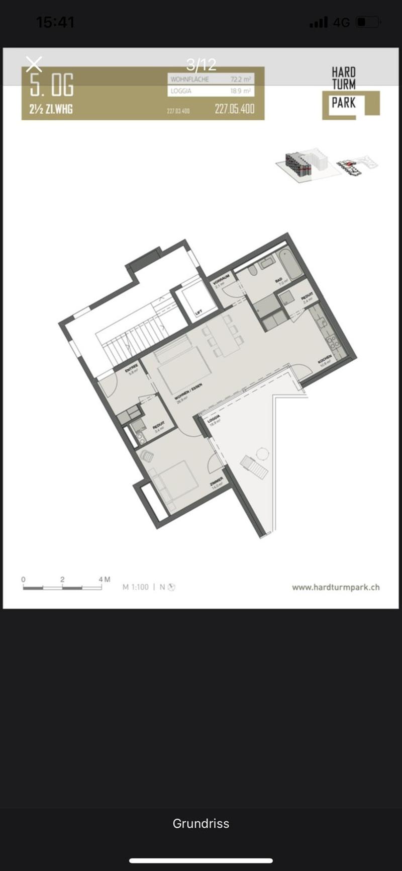 Modern 2.5 room apt., 72 sqm, huge balcony, garage and private washing machine. Permanent lease (2)