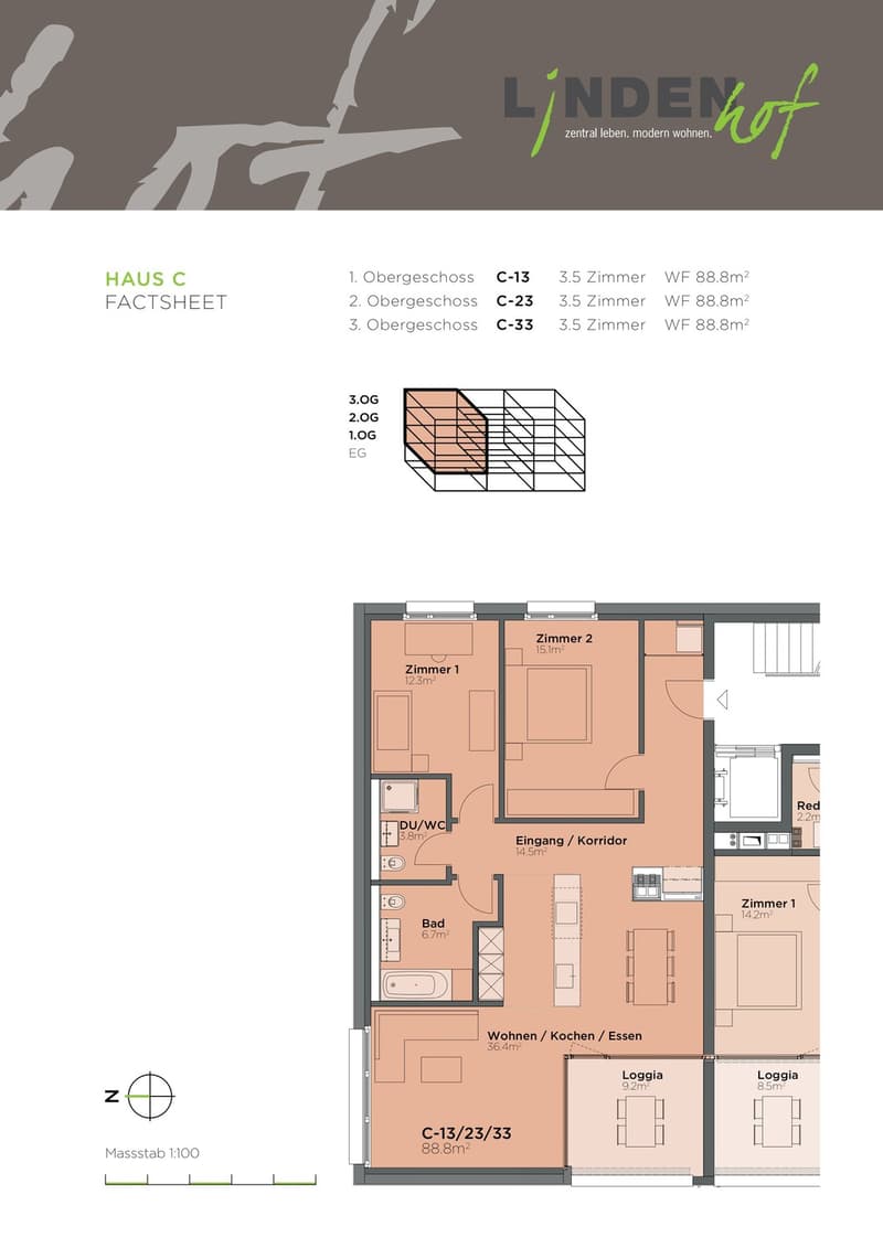 Moderne 3.5-Zimmerwohnung mit Loggia & eigenem Waschturm (6)