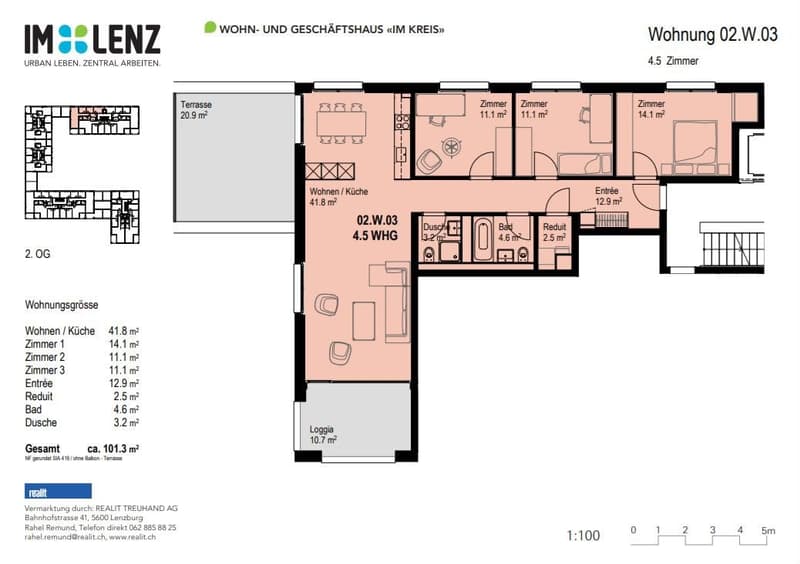 Schöne 4.5 Zimmer Wohnung an zentraler Lage (2)