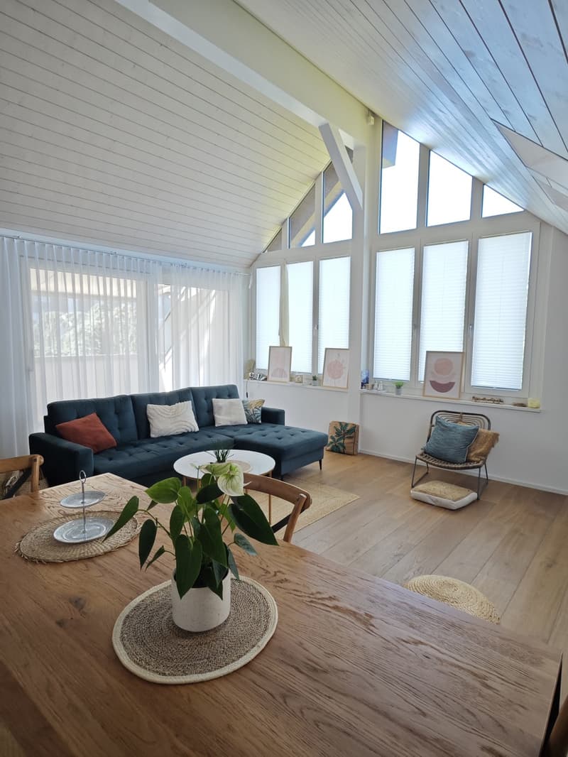 Wohnen wie im eigenen Haus: Stilvolle, möblierte 93m² Dachwohnung mit hohem Dach (befristet 2 Jahre) (2)