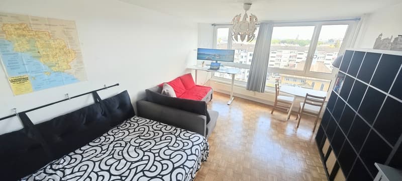 Furnished studio with panoramic view, 7th floor, sublet 30 Aug 2026 - 30 Jan 2027, Zurich Wiedikon (1)