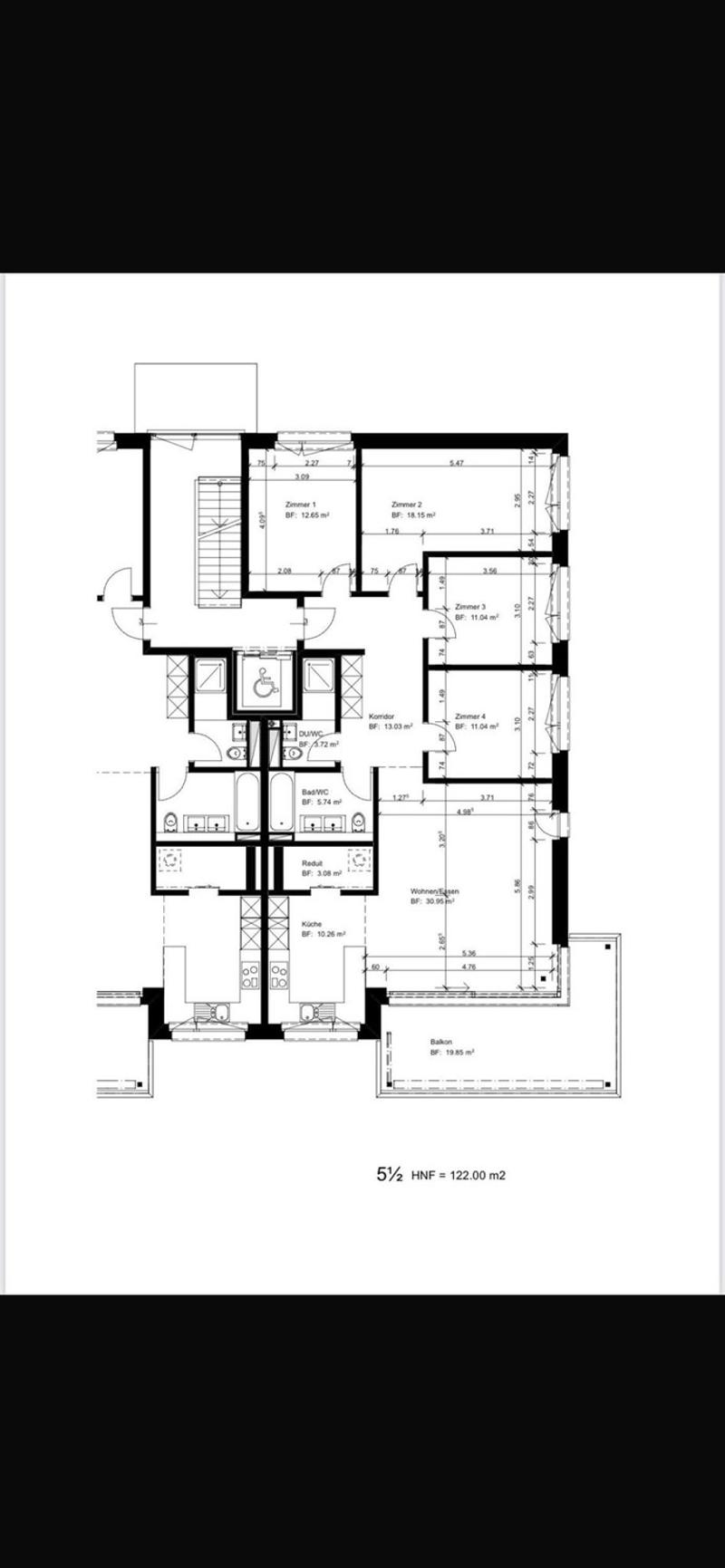 5.5-Zimmer 122 m² - Grosszügige, helle Wohnung mit Balkon und Weitsicht (CHF 2'955 - ausserordentlicher Weggang Mieter) (8)