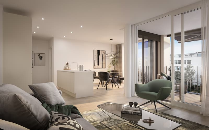 Lichtdurchflutete 3.5-Zimmer-Attikawohnung mit drei Terrassen in Zürich-Oerlikon (1)