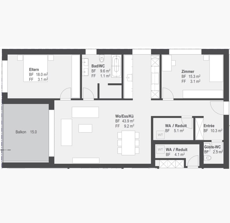 Moderne Neubau 3,5 Zimmer- Wohnung (2)