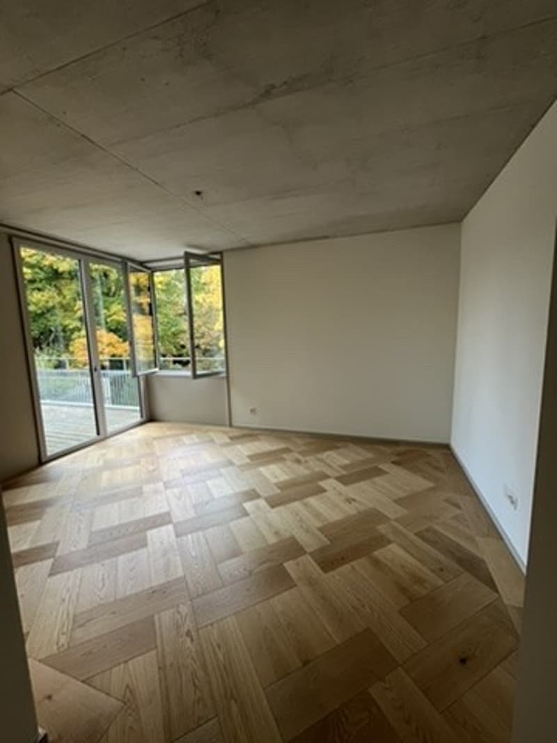 Unbefristete Untervermietung einer hellen 3.5-Zimmer-Wohnung an zentraler Lage mit Blick ins Grüne, unmöbliert oder teilmöbliert (1)