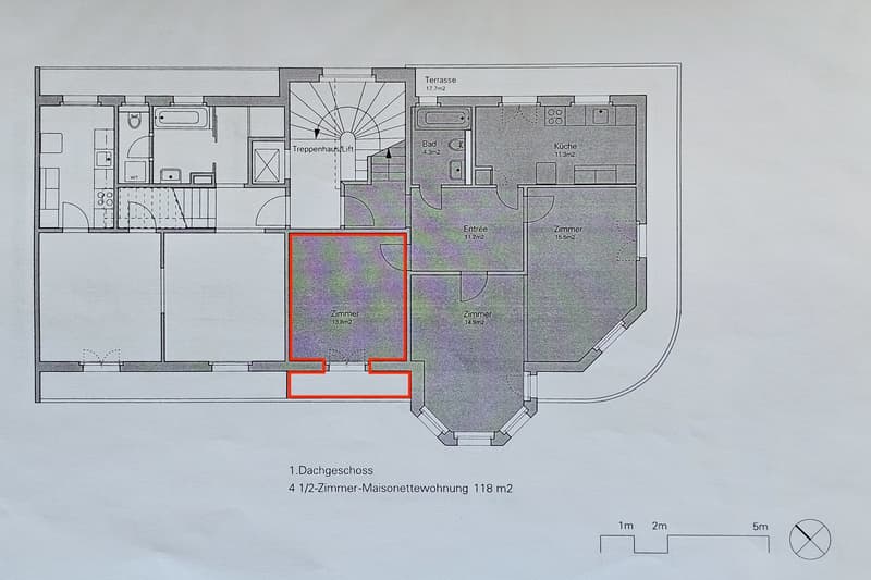 13.8 m2 Zimmer in 118 m2 Maisonette mit Blick auf den Uetliberg, Kreis 5, CHF 1'450 (5)
