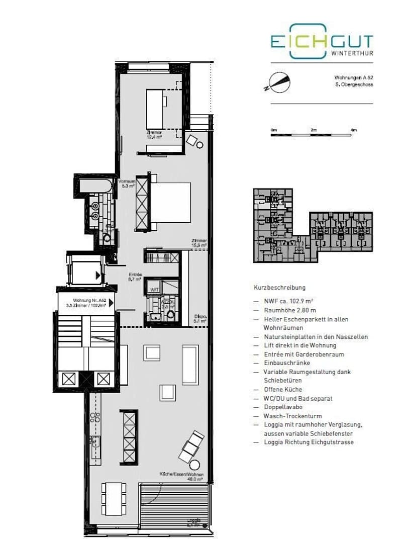 Zentrale 3.5-Zimmer-Wohnung in der Eichgutstrasse, Winterthur 103 m², 5. Stock (10)