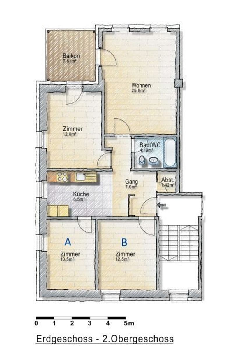 2 Zimmer zu vermieten (August / September) zentral in St. Gallen (7)