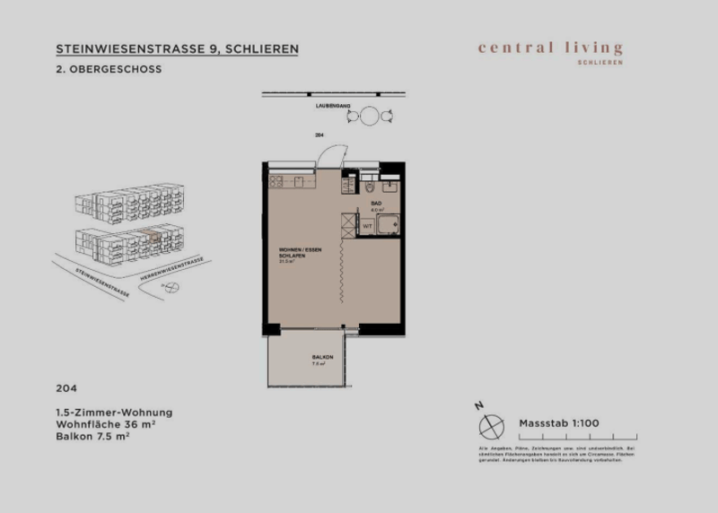 Appartamento 1 ½ locali, 8952 Schlieren (5)