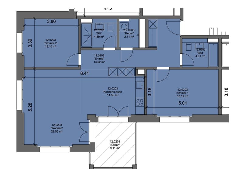 Moderne 3.5-Zi-Wohnung mit 2 Bädern, Reduit und Top-Lage (10)
